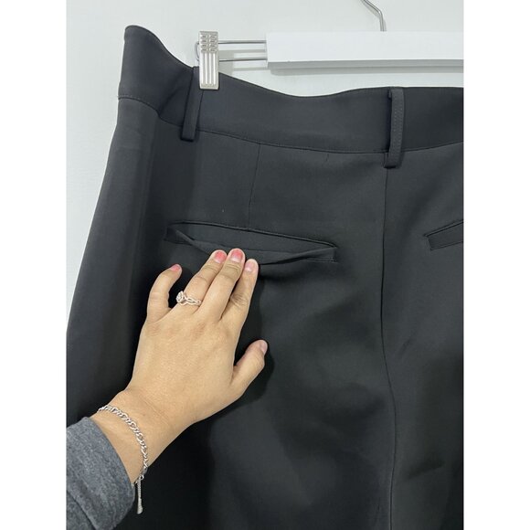 Good American High Rise Black Scuba Wide Leg Flare Trousers Pants Size 20 - Picture 9 of 9